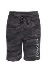 Load image into Gallery viewer, Black Camo Fleece Shorts