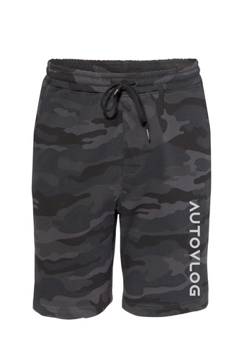 Black Camo Fleece Shorts